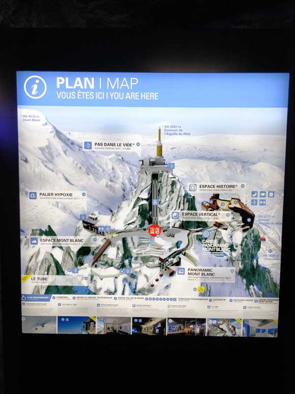 Aiguille du Midi summit map