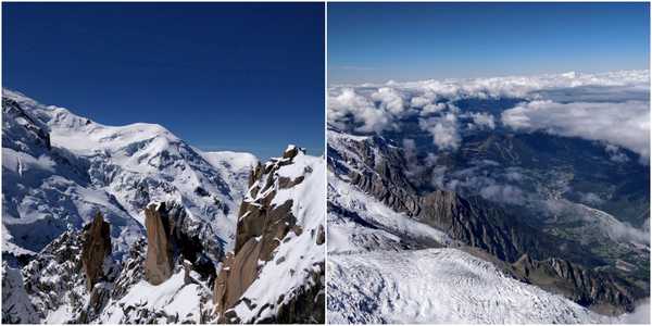 Rock structures and Chamonix Valley